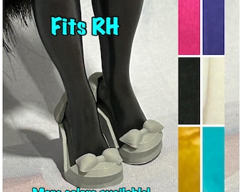 Heels with Bows for your Standard 10" Rainbow or Shadow Fashion Dolls, Fashion Doll Shoes, Doll Heels, Doll Shoes, Shoes with Bows