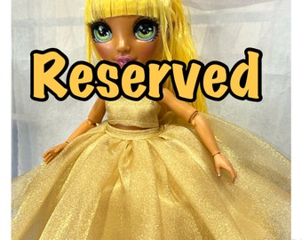 RESERVED - Custom Order for Vee - Gold Shimmer Dress for Fashion Doll