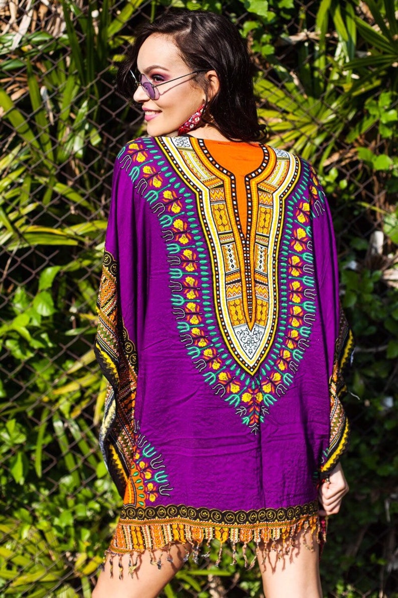 Purple Embroidered Beach Cover up or Dress Etsy