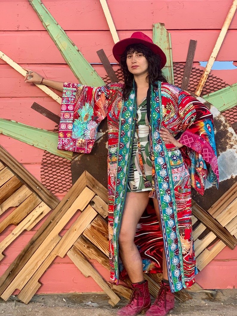 FESTIVE RED KIMONO SHIRT