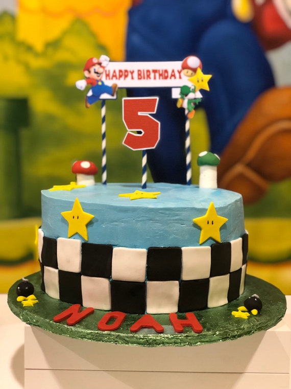 Super Mario Cake Topper Mario Birthday Mario Party Mario Etsy