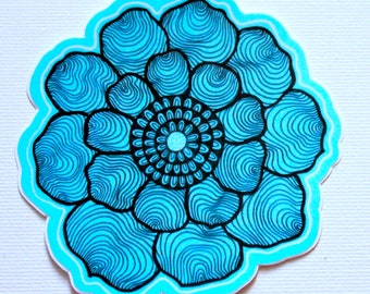 Blue Flower Vinyl Sticker