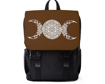 Triple Moon Pentacle Mandala Unisex Casual Shoulder Backpack