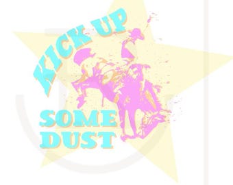 Utilisation commerciale : soulever de la poussière // Buckin' Horse // Graphique western // Rodéo // PNG // Téléchargement instantané