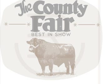 Graphisme Best in Show pour bovins à usage commercial vintage // Bovins noirs // Exposition // Veau de club // Boeuf d'exposition // PNG // SVG