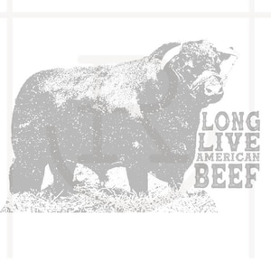 Commercial Use Vintage Shorthorn Bull Graphic  // Long Live American Beef // Livestock Clipart // Cattle // PNG // Instant Download