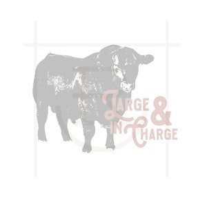 Commercial Use Colored Large & In Charge Graphic // Cow Kid// bull // PNG // Instant Download