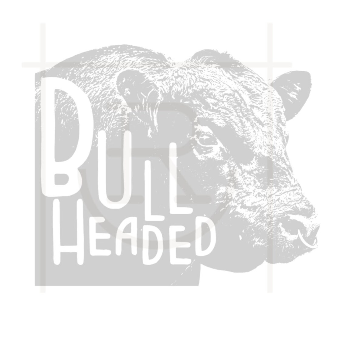 Commercial Use Bull Headed Graphic // Stubborn Clipart // Etsy