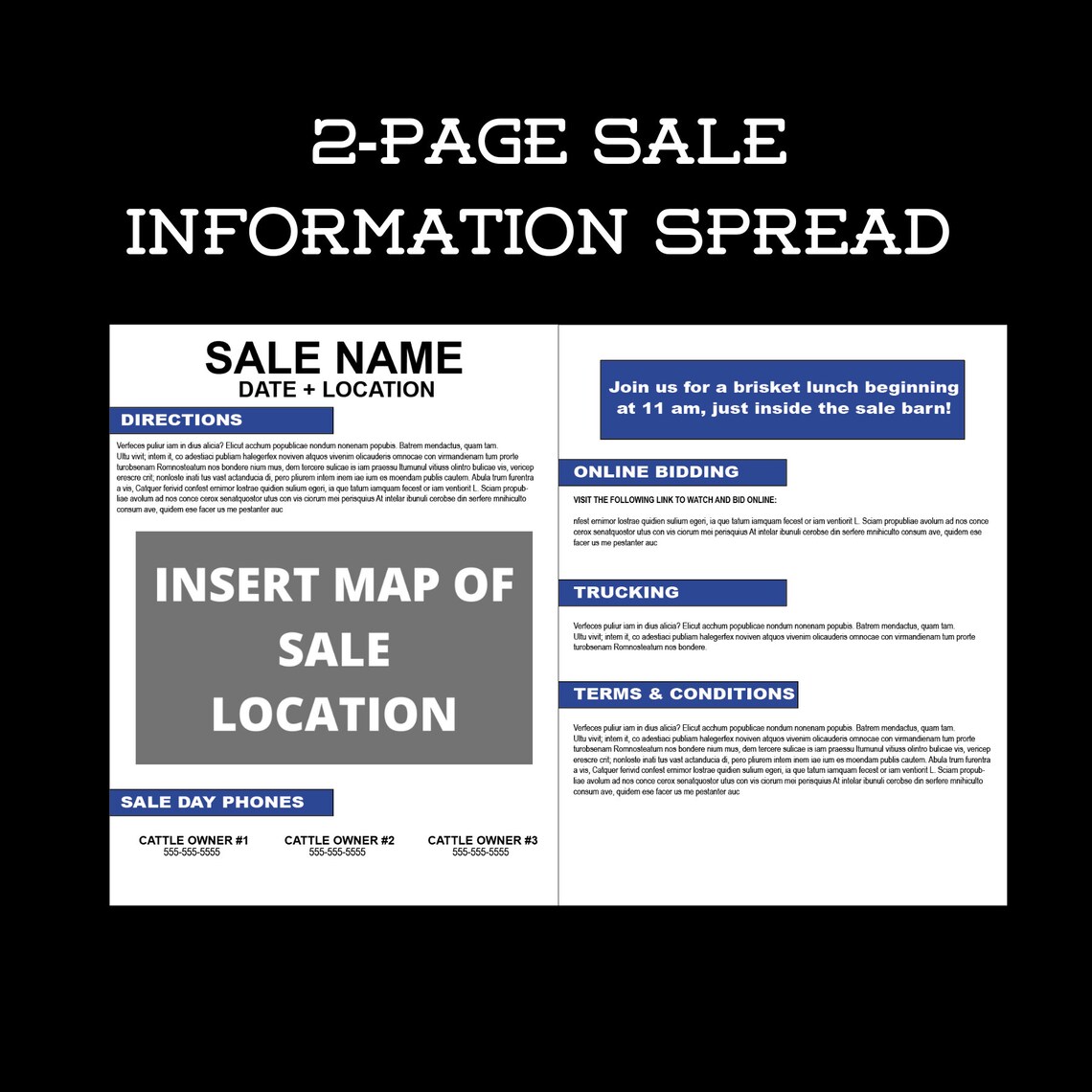 Bull Sale Catalog Indesign Template // Cattle Sale // Bull & Etsy