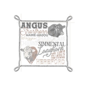 Commercial Use Cattle Breeds Graphic  // Livestock Clipart // Cattle // PNG // Instant Download //
