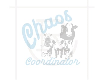 Graphisme coordinateur du chaos // Ranch Mom // Professeur // Farm Mom // PNG // Téléchargement instantané