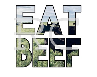 Commercial Use Eat Beef Colored Image Inset // PNG // Instant Download