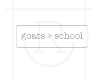 Graphisme de chèvres sur l'école à usage commercial // chevreau de vache /// PNG // SVG // téléchargement immédiat
