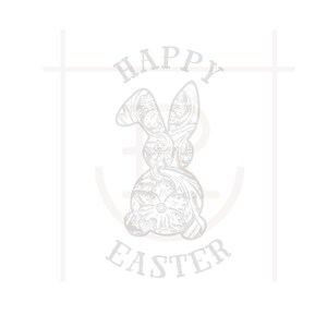 Happy Easter Tooled Leather Bunny Graphic // Cowhide // Personal Use // Easter // SVG // PNG // DXF // Instant Download