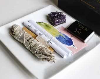 Amethyst HEALING  Ritual kit, antiviral sage, antibacterial Palo Santo, health, meditation, home clearing, Feng Shui kit