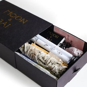 Rose quartz Feng Shui LOVE ritual kit with antiviral antibacterial cleansing herbs. Smudging kit with sage,Palo Santo, healing crystals. image 4