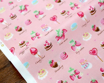 Japanese Fabric Kokka Very Cotton Dessert - Cotton Sheeting - Pink -  Fat Quarter