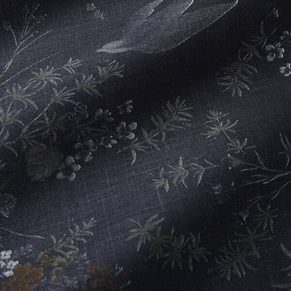 Nani Iro Japanese Fabric Jardin I Linen - Mono Black C  - 50cm