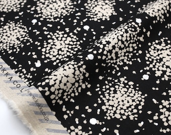 Tissu Japonais Kokka Echino Breeze - Toile de Lin de coton - Noir - 50cm