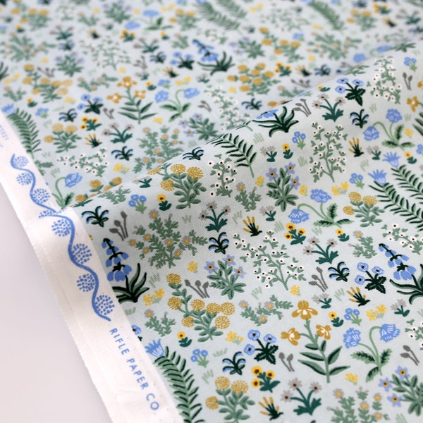 Cotton + Steel Rifle Paper Co Camont Menagerie Garden Cotton - Mint - half yard