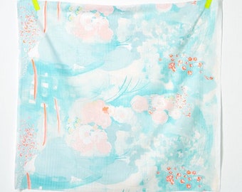 Nani iRO Kokka Japanese Fabric Komorebi Organic Double Gauze - Light Blue A - 50cm