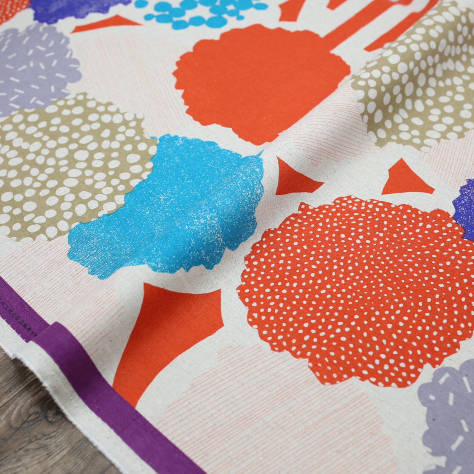 Japanese Fabric Kokka Echino Bright Cotton Linen Canvas Etsy