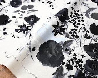 Nani Iro Beau Yin Yang Japanese Fabric Cadeau lawn - Off White -  50cm