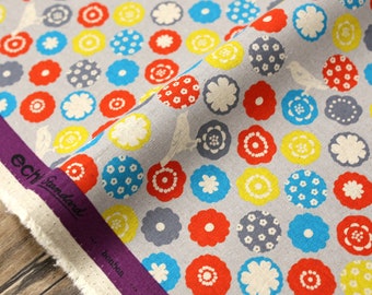 Japanese Fabric Kokka Echino Bonbon - Cotton linen Canvas - Grey - 50cm