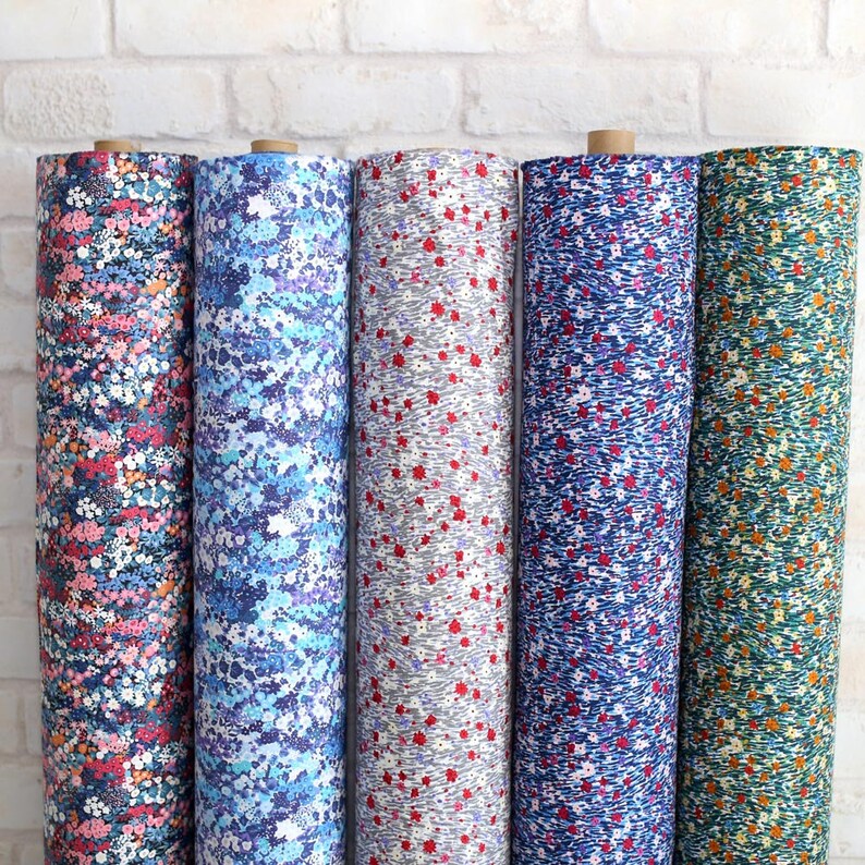 Japanese Fabric Kokka Nostalgic Garden Floral 2 Cotton Viera Etsy