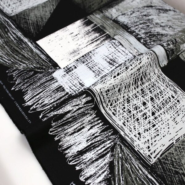 Tissu japonais Kokka Keshiki Weekend City Cotton Viera - Noir - Gros Quartier