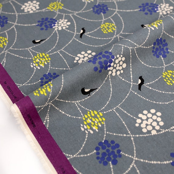 Japanese Fabric Kokka Echino Birds to Hang Cotton Linen Etsy