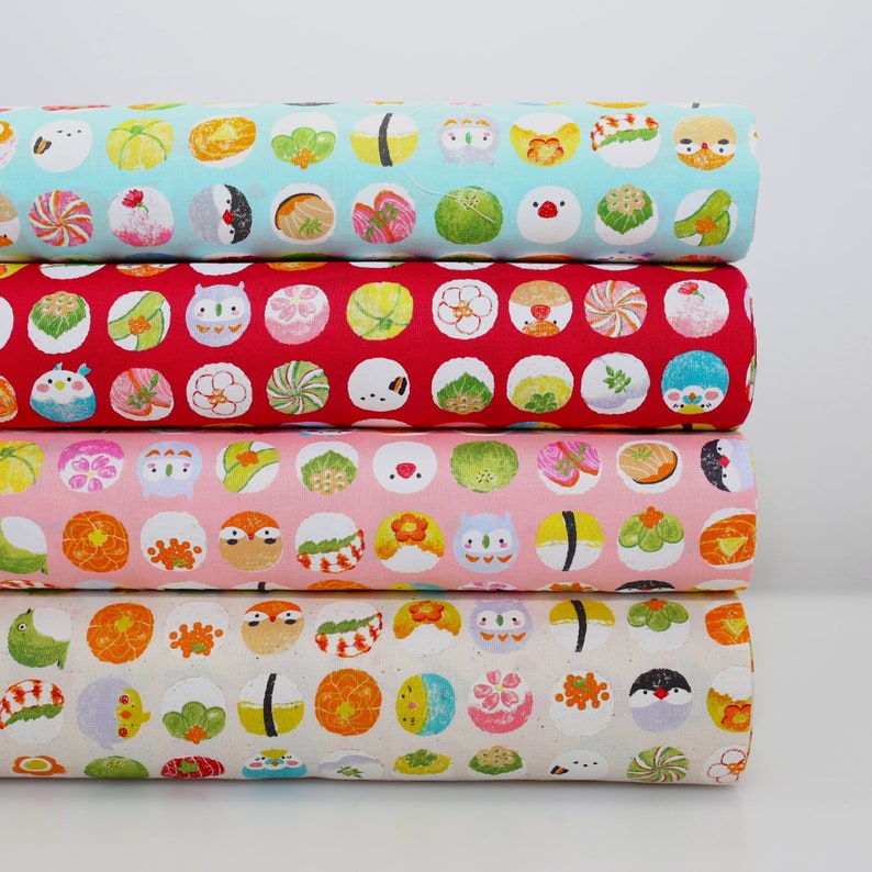 Japanese Fabric Warabi Birds Temari Ball Sushi Cotton Etsy