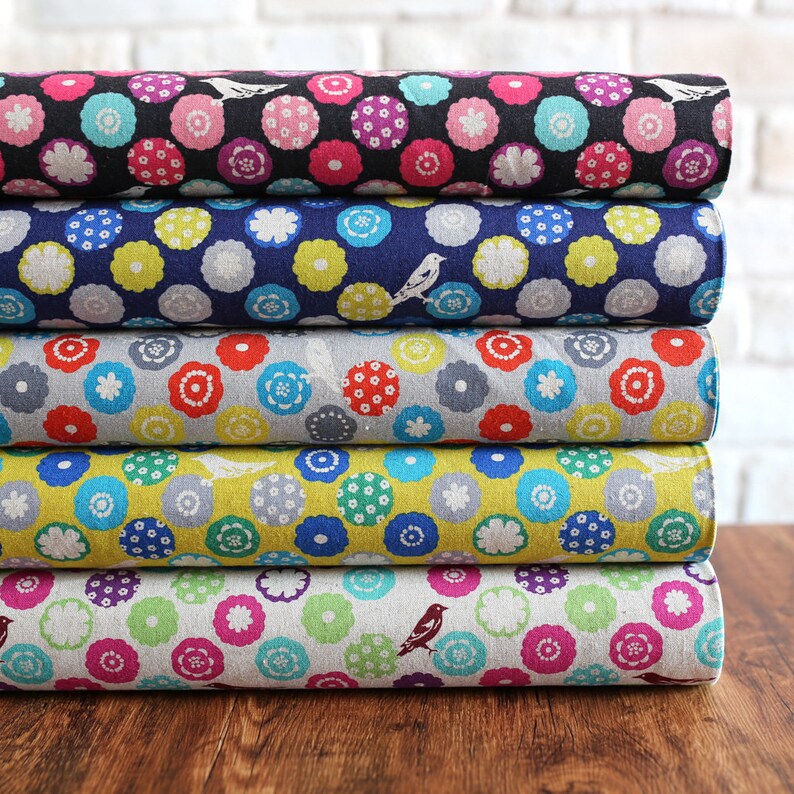 Japanese Fabric Kokka Echino Bonbon Cotton Linen Canvas Etsy