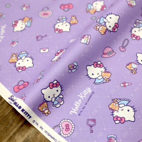 Japanese Fabric Hello Kitty Latice Canvas Oxford - Etsy