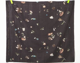 Nani iRO Kokka Japanese Fabric New Morning I Organic Double Gauze - Black E - 50cm