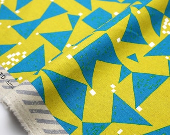 Japanese Fabric Kokka Echino Ground - Cotton linen Canvas - Mustard - 50cm