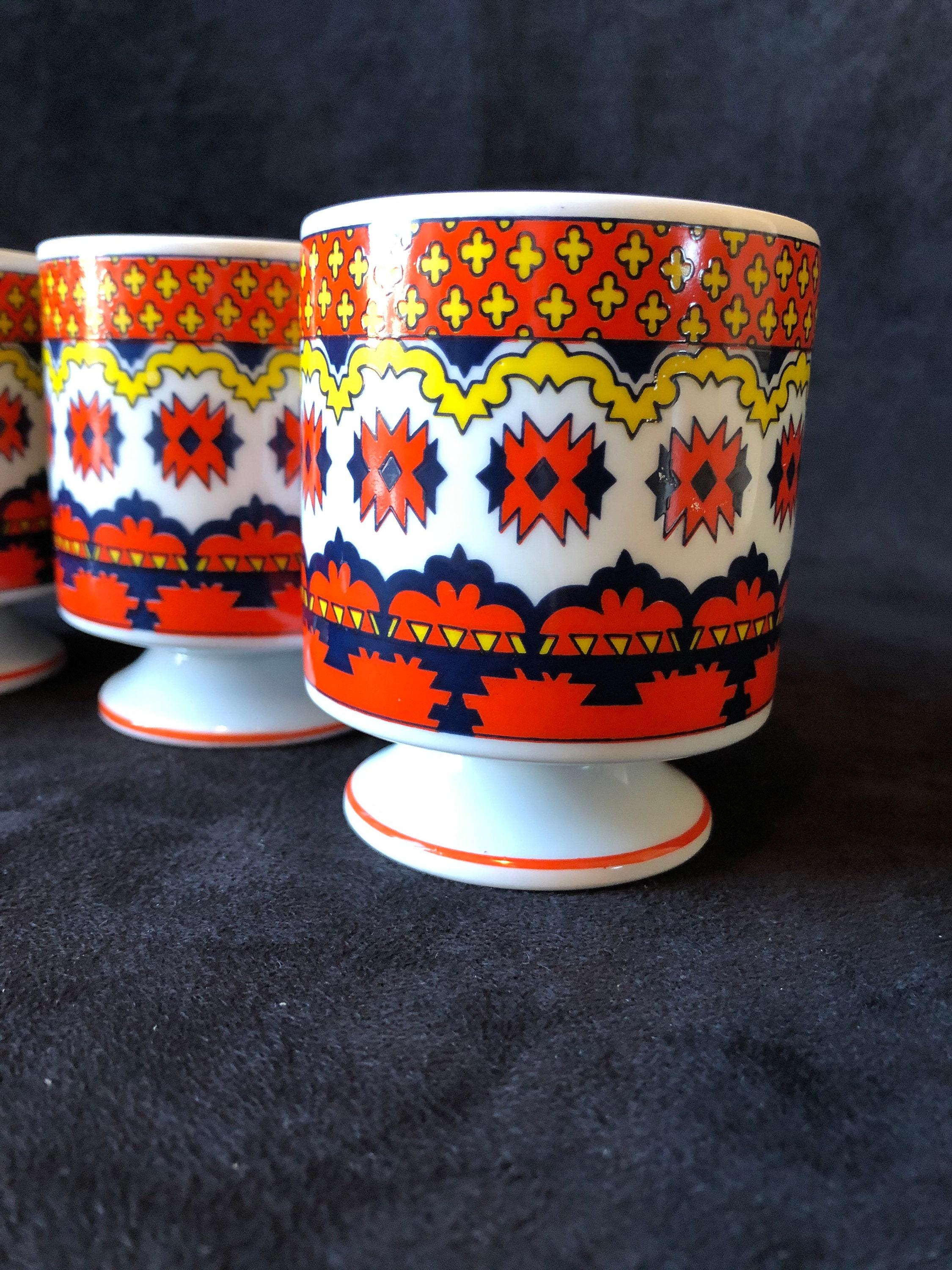 Vintage Footed Coffee Mugs Made in Japan Set of 4 1970s Etsy