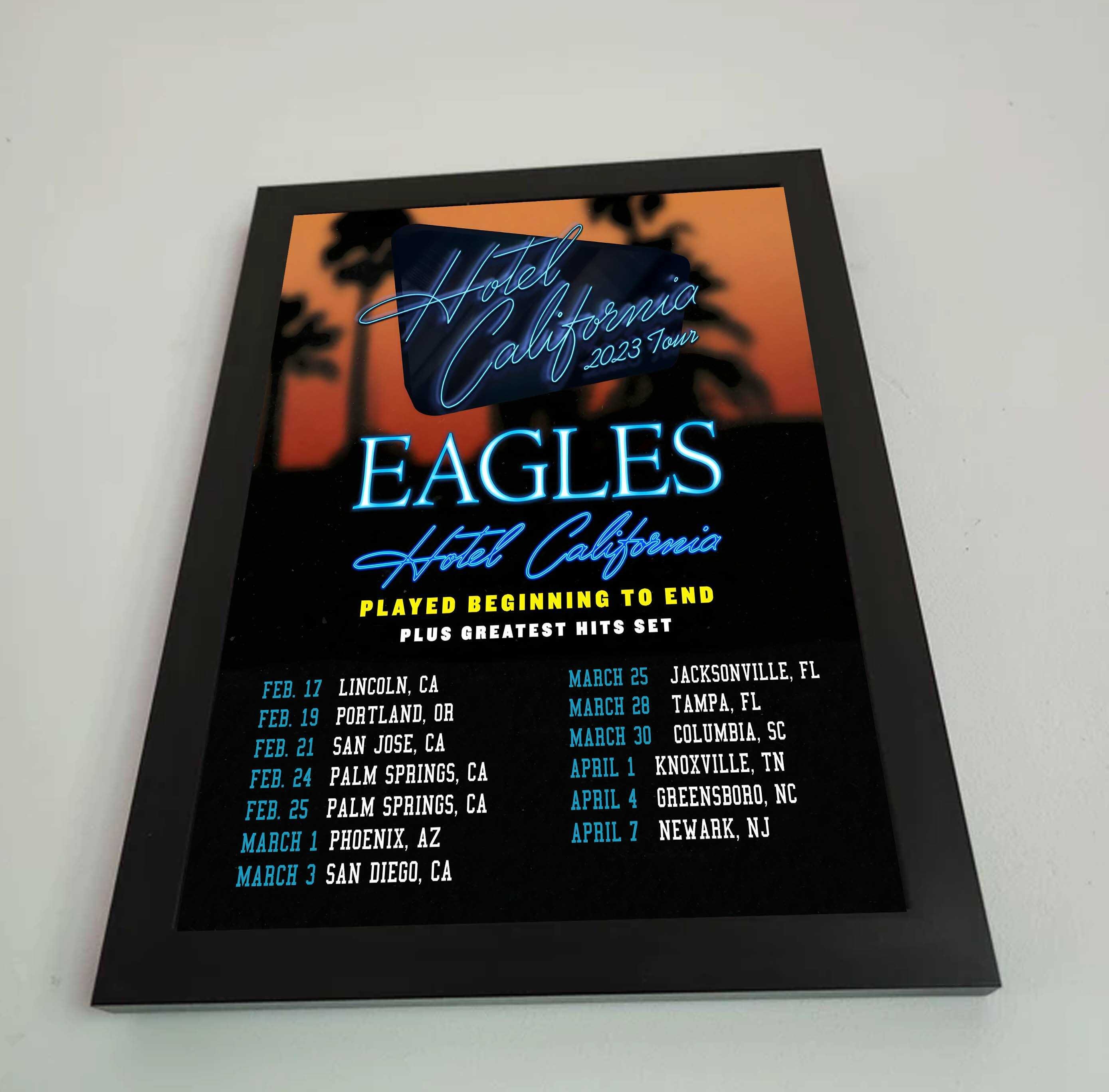Eagles hotel california tour 2023 poster