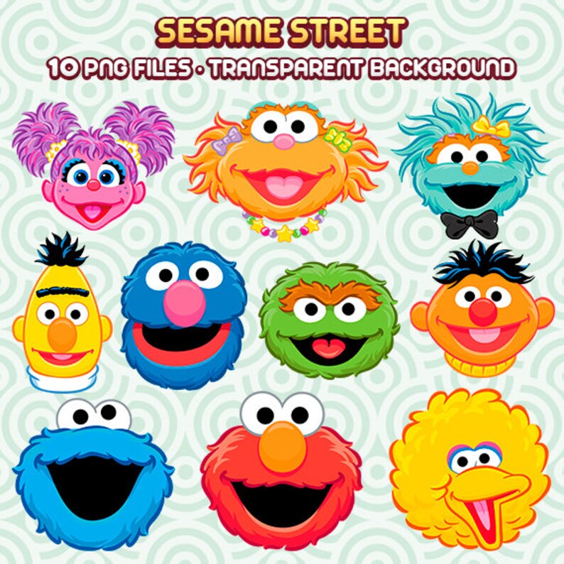 sesame street clipart sesame street png sesame street etsy