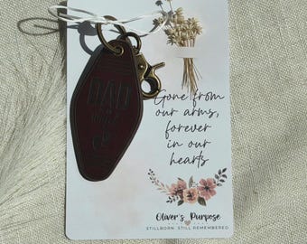 Dad of an Angel Leather Keychain: Memorial Keepsake, Infant Loss Remembrance