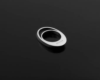 DXB DUBAI Unisex Sterling Silver Ring