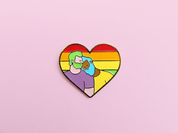 Love is Love Gay Pride Heart Rainbow Flag Lapel Pin LGBTQ Love is Love Gay Pride Heart Rainbow Flag Lapel Pin LGBTQ