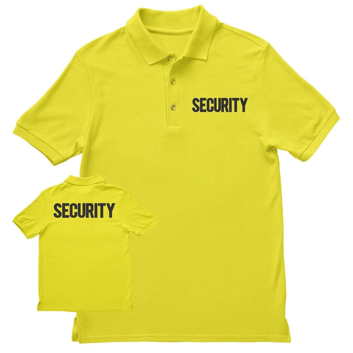Security Polo Shirt Front Back Print Mens Tee Staff Event Etsy