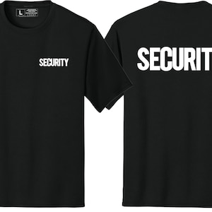 セキュリティTシャツ前面背面プリントユニフォームイベントスタッフバウンサー警備員