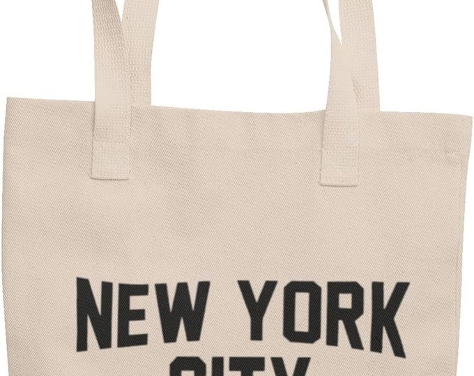 New York City - Simple Tote Vintage Style Retro City Cotton Canvas Tote Bags