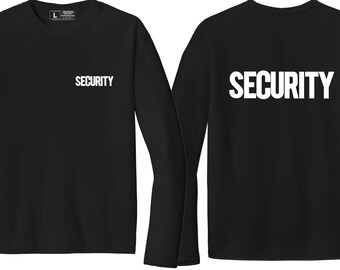 Security Long Sleeve T-Shirt New York City Screen Printed Cotton Unisex Long