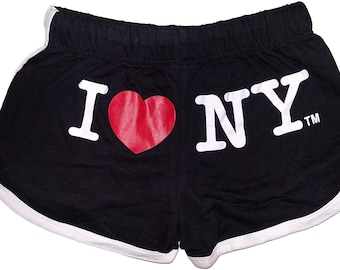 Pantalones cortos de verano I Love NY para mujer, color negro