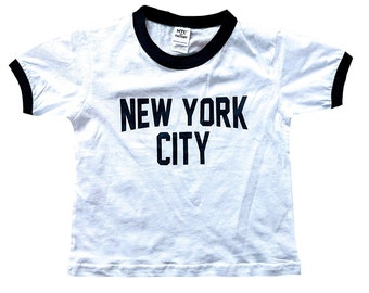 New York City Toddler Lennon Ringer NYC Baby Tee Beatles T-Shirt White