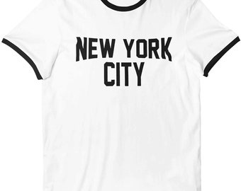 New York City Kids John Lennon Ringer NYC Boys Beatles T-shirt White
