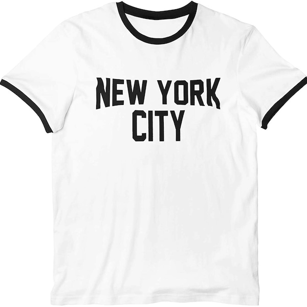 New York City Kids John Lennon Ringer NYC Boys Beatles T-shirt White